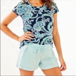 Lilly Pulitzer Linen Shorts Baybreeze shorts  Whisper Blue Medium 100% Linen